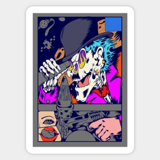 Dope skull joker manga illustration Sticker